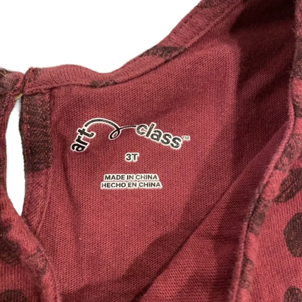 Art Class 3T Maroon Animal Print Twirl Dress
